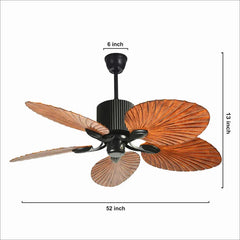 Teetar Modern 45" Ceiling Fan – Dark Wood | BLDC Motor | Remote Control | 6-Speed - MR Homes