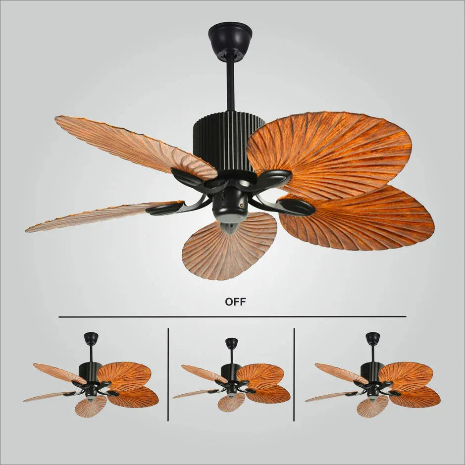 Teetar Modern 45" Ceiling Fan – Dark Wood | BLDC Motor | Remote Control | 6-Speed - MR Homes