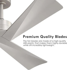 Tern DC Ceiling Fan without Lights, Brushed Nickel Ceiling Fan with Remote - MR Homes