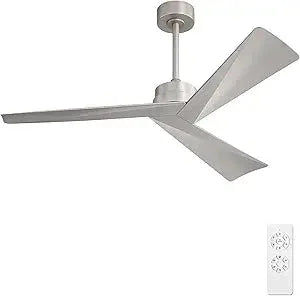 Tern DC Ceiling Fan without Lights, Brushed Nickel Ceiling Fan with Remote - MR Homes