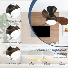 Myna LED Small Ceiling Fan with Lighting Reversible Quiet 6 Speed Ceiling Fan - MR Homes