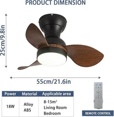 Myna LED Small Ceiling Fan with Lighting Reversible Quiet 6 Speed Ceiling Fan - MR Homes