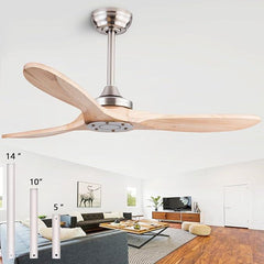 Sawan 52-inch Ceiling Fan - Light Woodgrain Finish with 6-Speed Remote Control & BLDC Motor - MR Homes