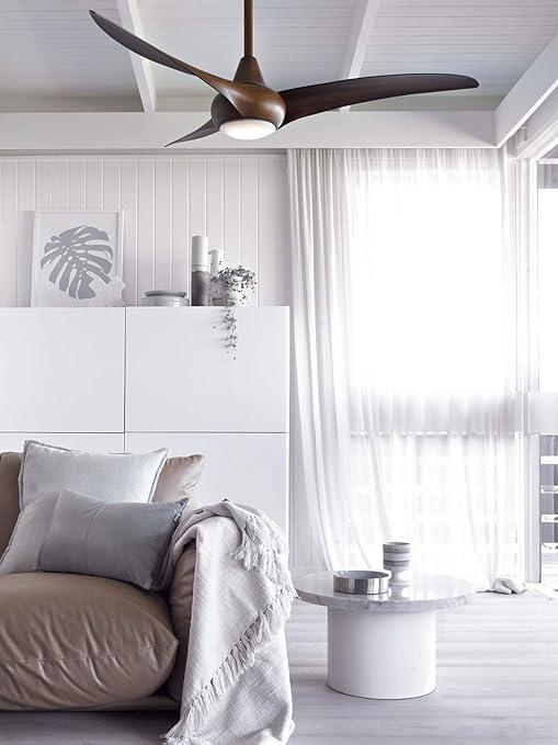 Swift Ceiling Fan with LED Light – Dark Woodgrain | BLDC Motor | Remote Control - MR Homes