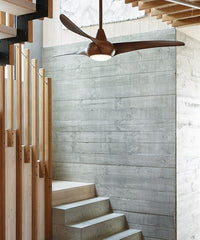 Swift Ceiling Fan with LED Light – Dark Woodgrain | BLDC Motor | Remote Control - MR Homes