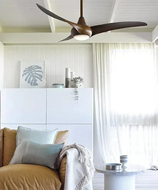 Swift Ceiling Fan with LED Light – Dark Woodgrain | BLDC Motor | Remote Control - MR Homes