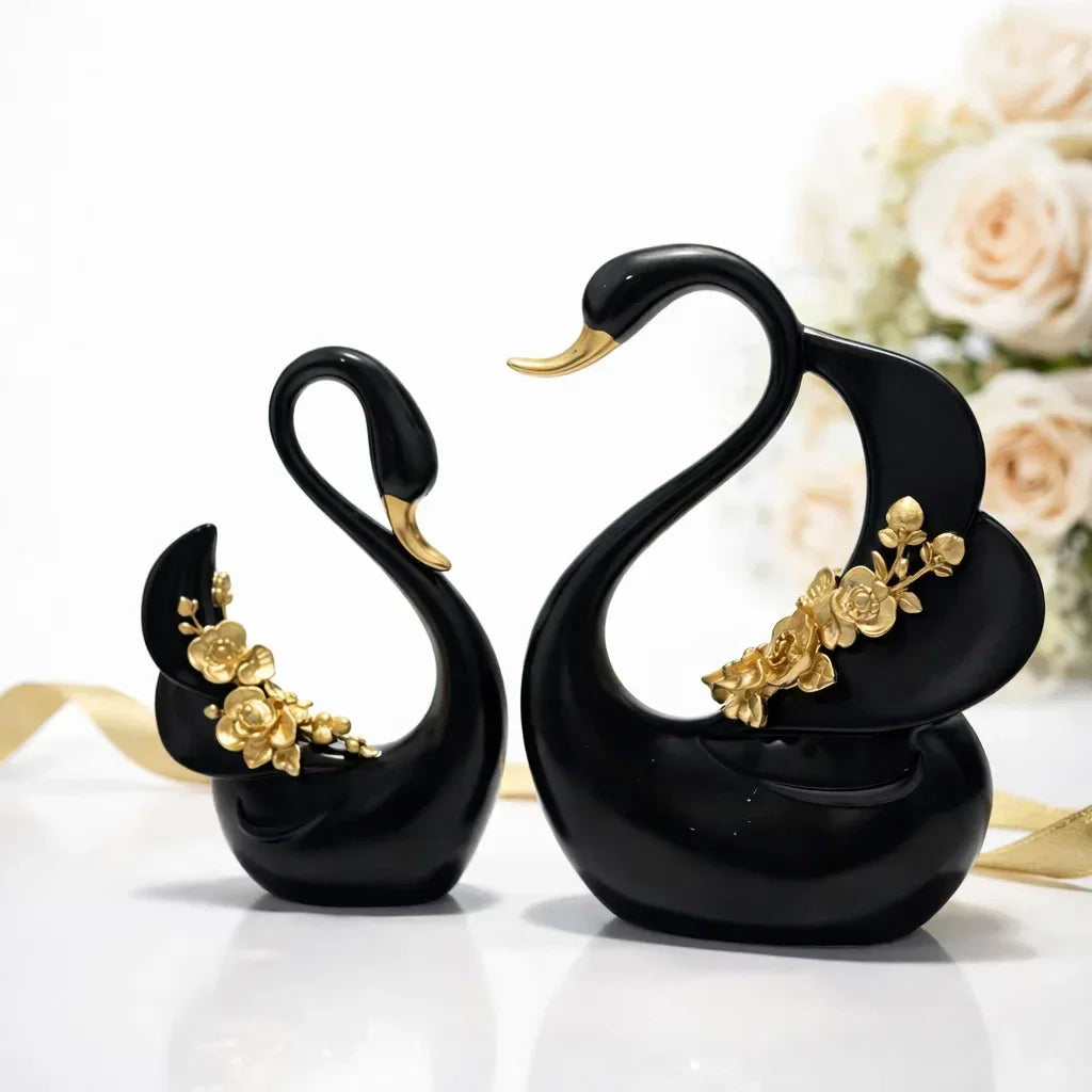 Swan Pair Showpiece for Home Decor - MR Homes
